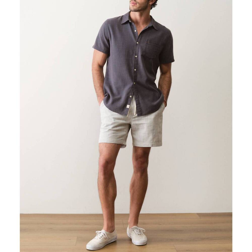 NEW MARINE LAYER saturday beach short in green stripe